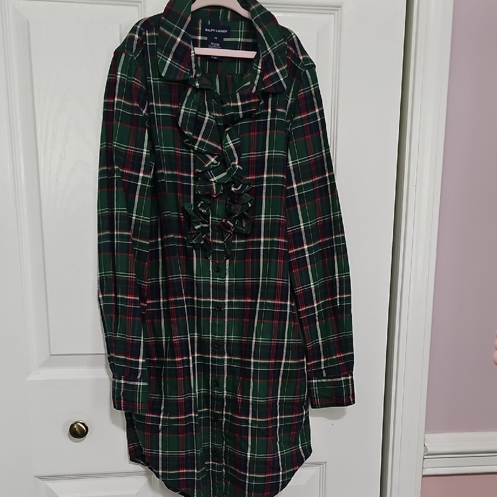 Green Plaid Button-Up Shirt